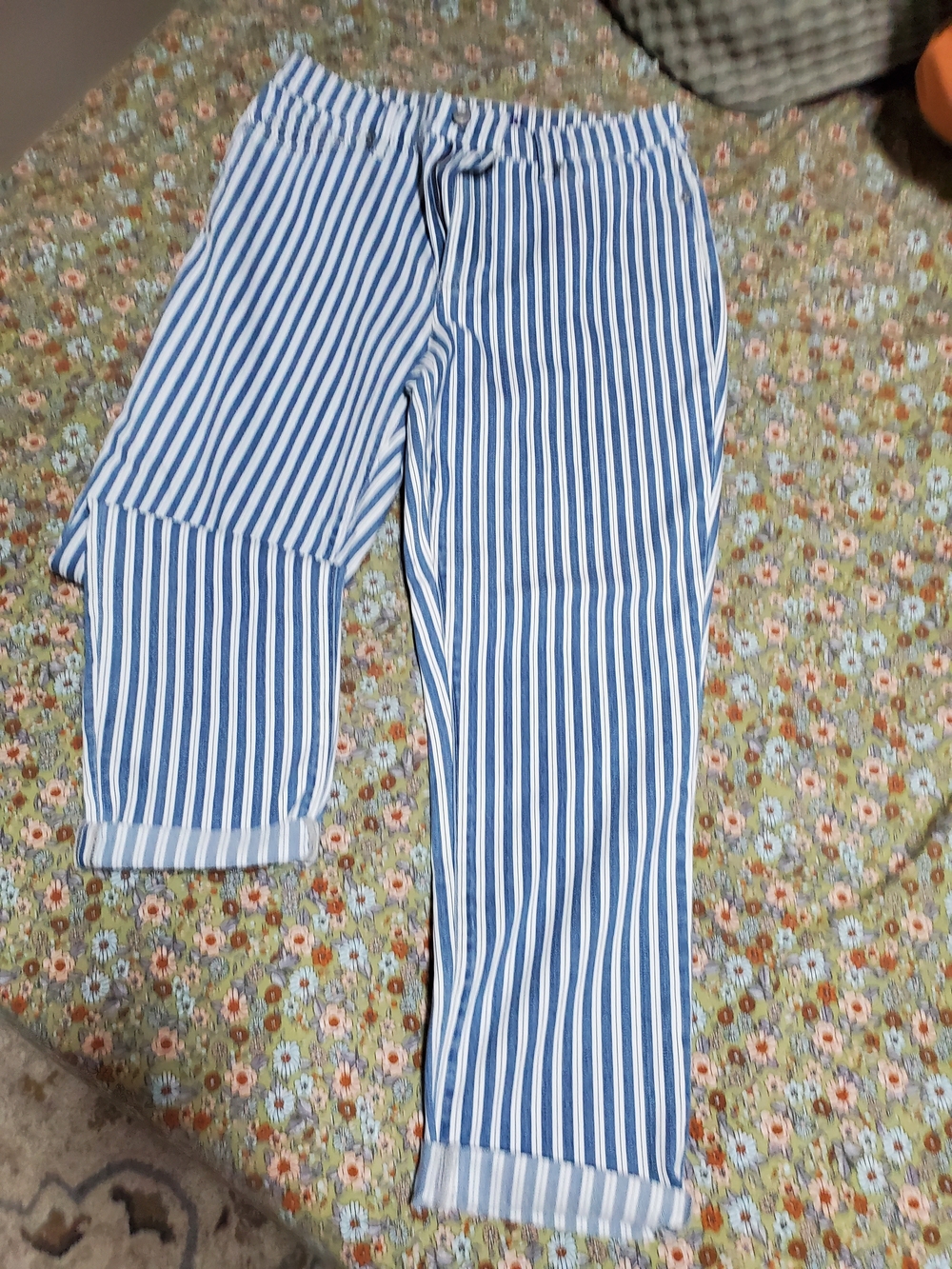 Land's End Blue and White Vertical Stripe Pants
